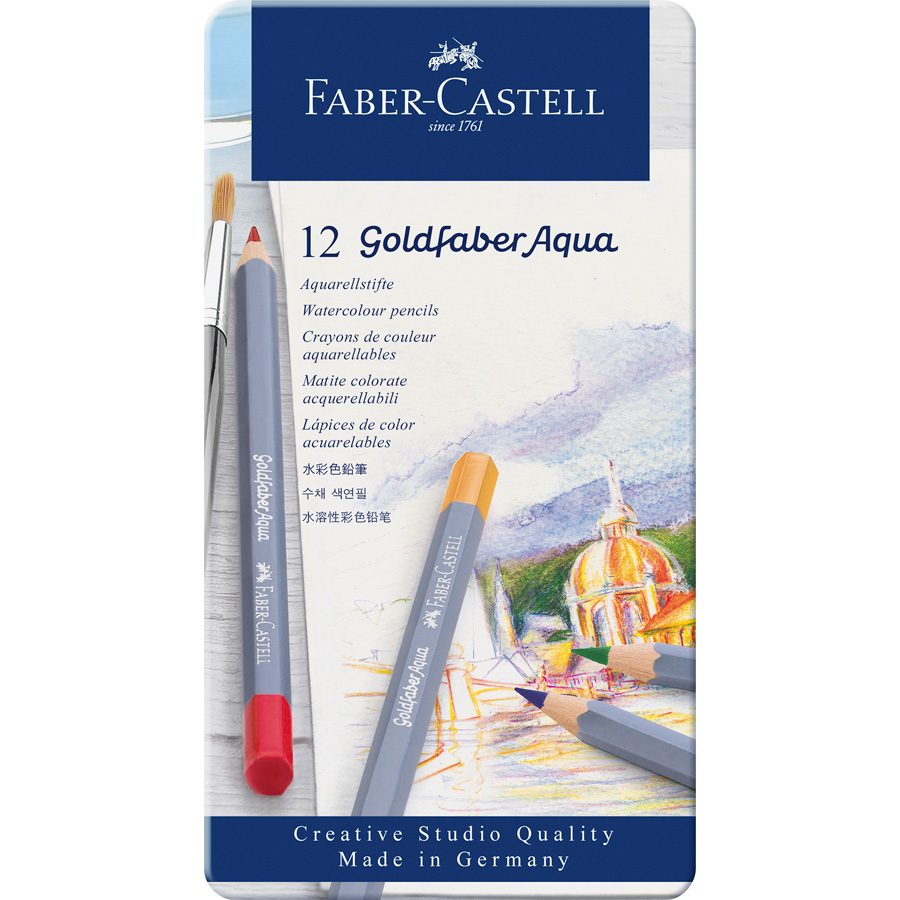 Faber-Castell - Lápices Acuarela (12, 24 y 36 colores) EcoLápiz cuyo trazo  se convierte en acuarela. Destacan en este producto la gran solubilidad de  su mina, estos dan la posibilidad de lograr